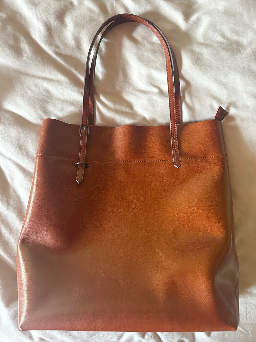 Everyday Cognac Leather Tote Bag